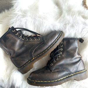 Dr Martens Combat Ankle Boots SZ 6 Brown